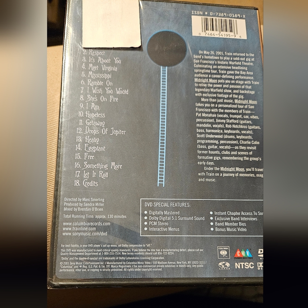 Train Midnight Moon DVD, Sealed, 2001 - Picture 2 of 2